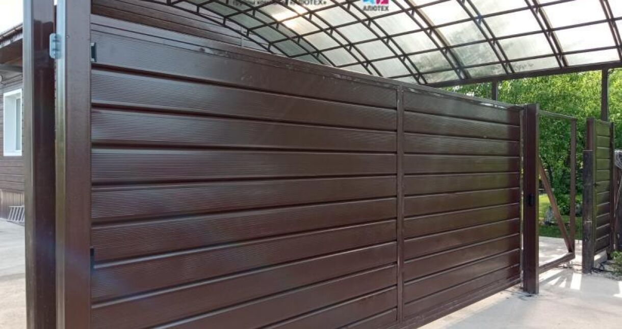 Откатные ворота Алютех 